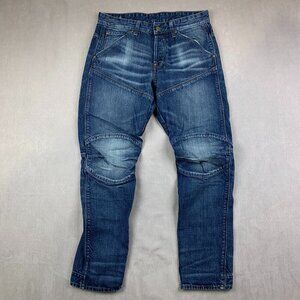 G Star Raw Mens Pants 30 Blue Denim Jeans 5620 3D Tapered Double Knee 30x29